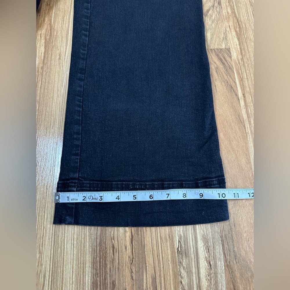 H&M High Waisted Culotte Wide Leg Cropped Jeans Black Size 4 - Picture 7 of 8